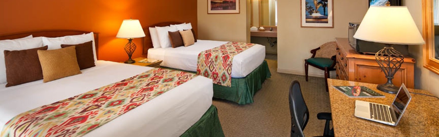 A side profile of the Double Queen room.